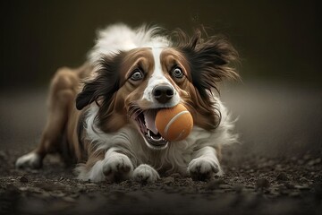 Cute dog playing