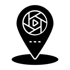 Photo Location Glyph Icon