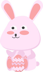 a bunny symbol complemented by a pink easter egg to celebrate Easter day for people of various Christians
