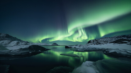 Fototapeta na wymiar High-Resolution Northern Lights landscapes, Generated by AI
