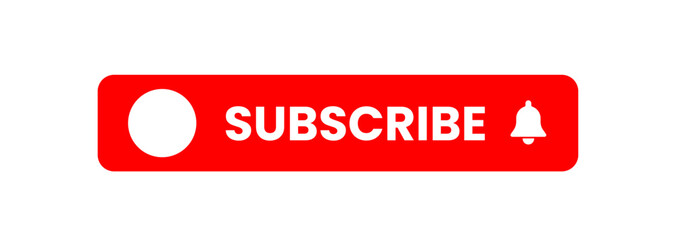 Youtube Subscribe button red color. vector illustration