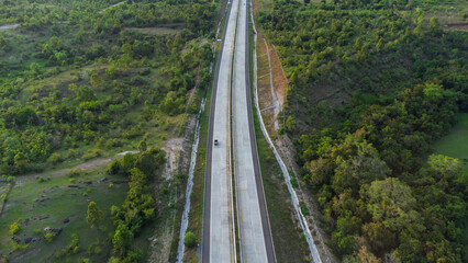 Fototapeta na wymiar High view of toll roads