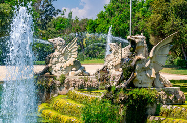 Cascade fountain in Ciutadella park, Barcelona, Spain