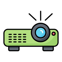 Projector Line Color Icon