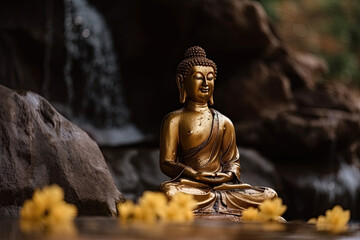 Buddha is doing meditation, generative AI