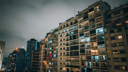 Paisagem Urbana Sao Paulo Praca Roosevelt Centro Bela Vista Consolação Metrópole Noite Prédios...
