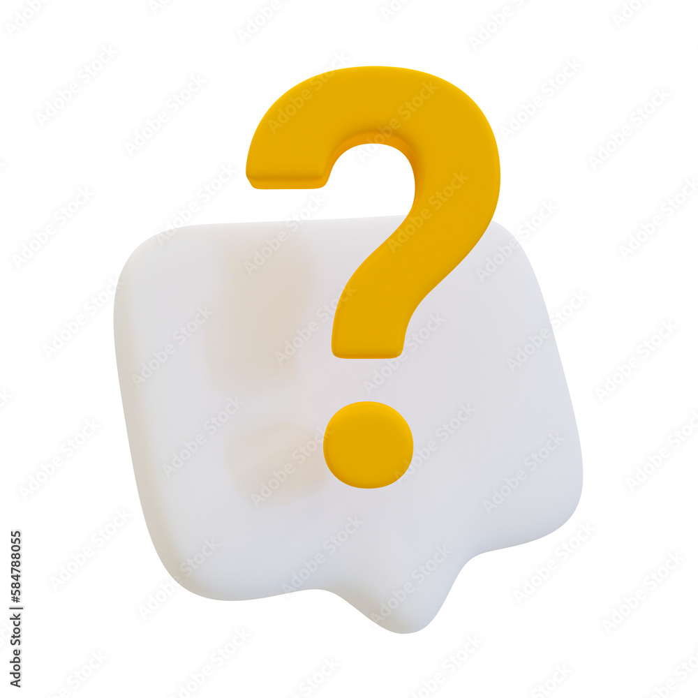 Aufkleber 3d minimal question mark icon. problem-solving concept. figure out the question. finding an answer. 