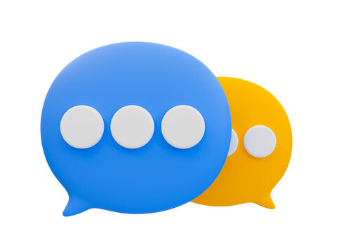 3d minimal communication icon. online social media chatting. online message sending. chat icon. 3d illustration.
