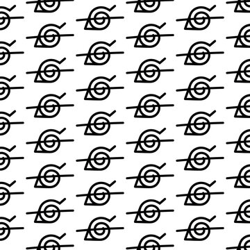 Konoha Konohagakure Hidden Leaf Village Tree Leaves Logo Symbol Icon Set Flat Vector pattern