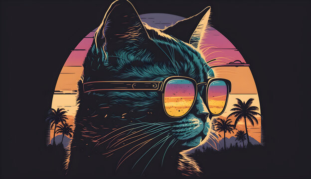 cat wearing sunglasses  , genetically engineered by artificial intelligence