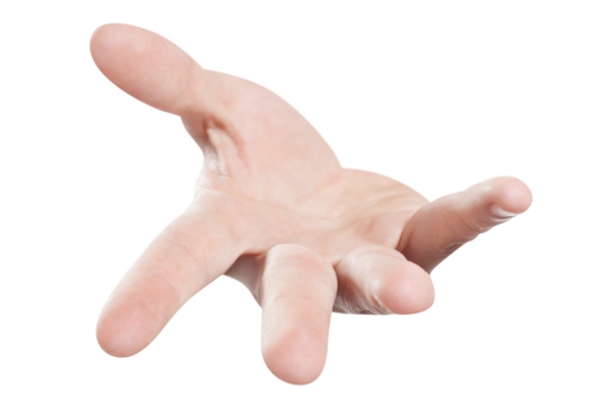 Open male hand cut out