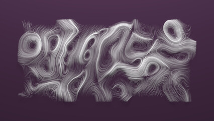 Animated abstract swirly trails. Movement of the fiber optics. 3D Rendering.