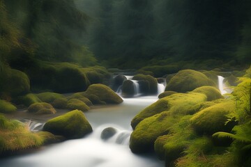 waterfall in the mountains