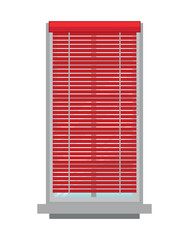 Vector of window with curtain.