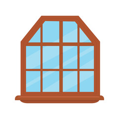 Obraz premium Vector of colorful window in flat style. Object for creating an interior.
