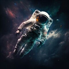 Fototapeta na wymiar Astronaut floating in space with the stars. Generative AI