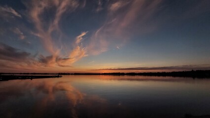 sunset over the lake