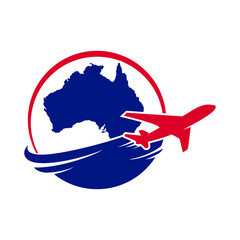 australia map vector. australia symbol vector illustration, Kangoroo body's template design, Australia travel logo vector design. Suitable for business, travelling, world map