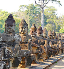 Angkor Thom statues at the entrance