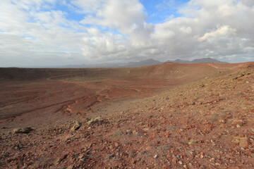 View of Montaña Roja volcano crater, Lanzarote, Canary Islands.