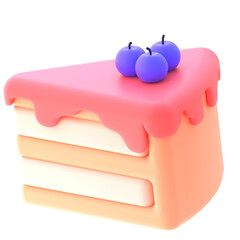 Piece Cake in 3D Rendered Graphic