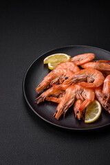Tiger shrimp or langoustine boiled with spices and salt
