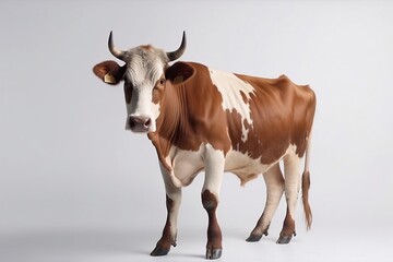 cow on a white