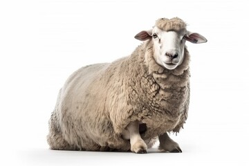 Fototapeta premium sheep isolated on white background 