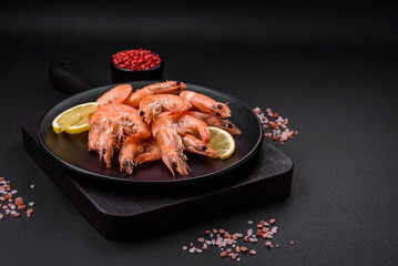 Tiger shrimp or langoustine boiled with spices and salt