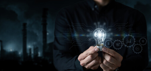 Concept of modern technological ideas in the industry.