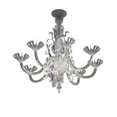 crystal chandelier for the interior isolated on white background, home lighting, 3D illustration, cg render