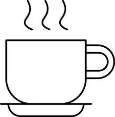 Tea Cup Isolated Line Icon. Perfect for using in banners, fliers, business cards, stores, shops