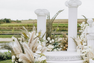 Flower outside wedding ceremony venue event