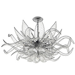 crystal chandelier for the interior isolated on transparent background, home lighting, 3D illustration, cg render