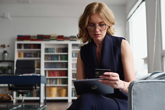 Beautiful young businesswoman at work