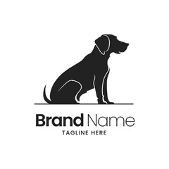 Black Dog on a white background Logo Design in modern minimalist illustrations flat icons, vector logo