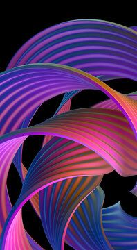 Colorful wavy shape of six turns.