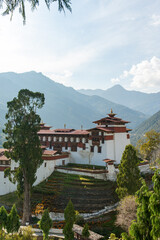 Fototapeta na wymiar Le dzong de Trongsa situé dans le Bhoutan central.