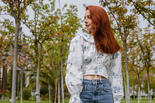 Stylish woman in spring