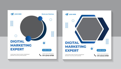 Business Digital marketing agency web banner for social media post template 