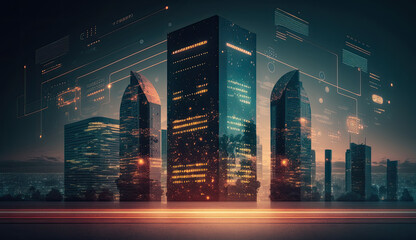 Financial Technology, Smart city Fintech comcept