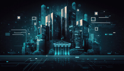 Smart city Fintech comcept
