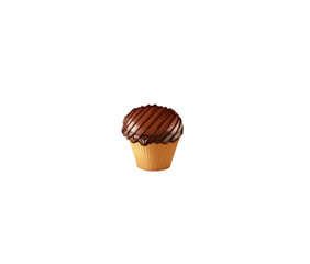 Vector illustration of a waffle cup with chocolate cream
