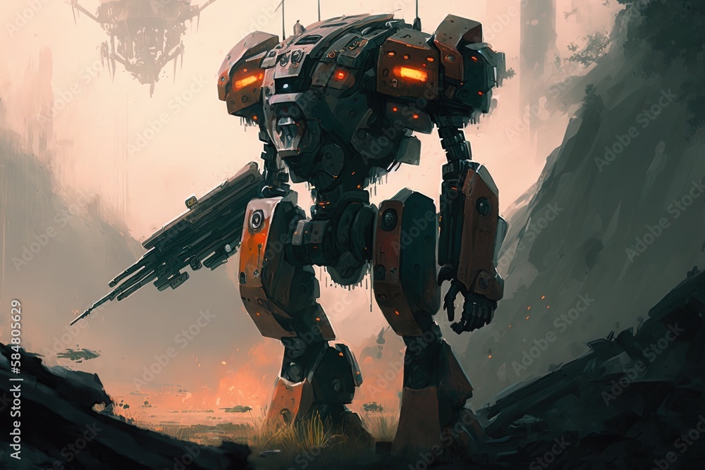 Aufkleber rise of the automaton: a chromatic model of future combat generative ai