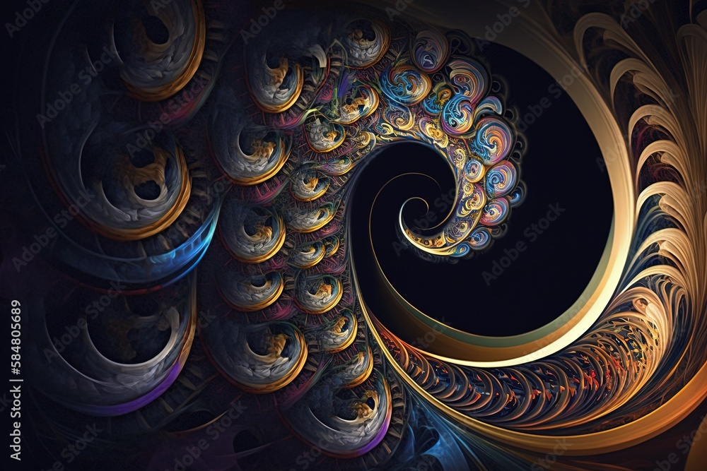 Poster spectral swirls: phantasmic and phantasmal peering pane generative ai