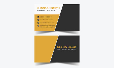Corporate Modern Creative and Clean Business Card Design Template Name Card Visiting Card Simple Flat Vector Design