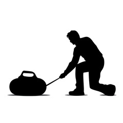 curling, silhouette, cleaning, woman, illustration, golf, sport, cleaner, person, boy, people, scooter, vacuum, ball, business, worker, child, black, work, golfer, men, club, kid, generated ai