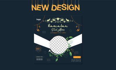 Ramadan food design Social media post design flat design for business purposes  Ramadan 
