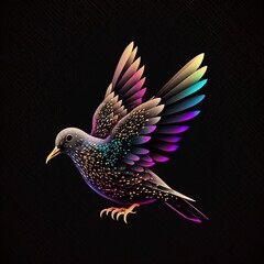 Eine Farbe frohe abstrakte Vektor Taube im Flug.