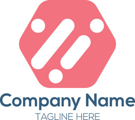 Abstract logo design template. Pink logo design for community logo business.High quality vector art.